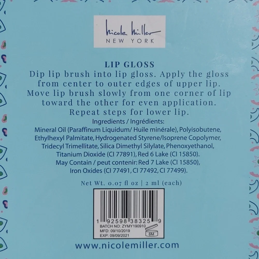 Nicole Miller Set of 2 Slip Gloss